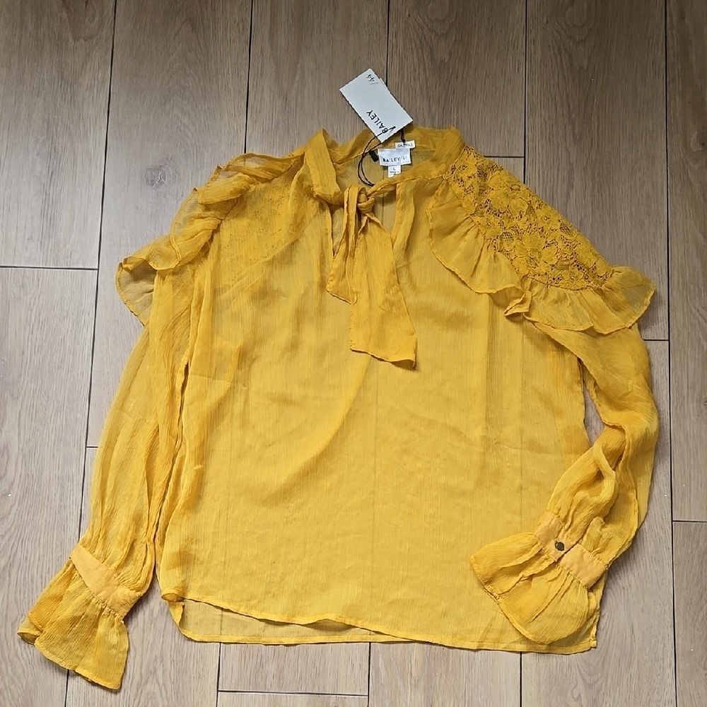 NWT BAILEY 44 Long Sleeve Sheer Blouse size L